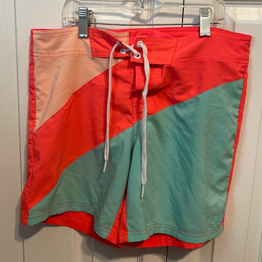 Swimming shorts- size small OP brand- mint green- light- hot pink